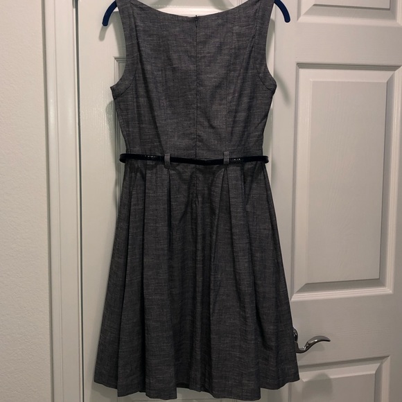Blue Fit and Flare midi dress with pockets - Picture 3 of 3